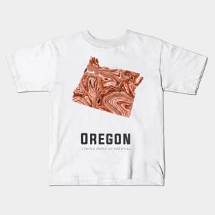 Oregon state map abstract brown Kids T-Shirt